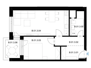 Prodej bytu 2+kk, Pardubice, Jozefa Gabčíka, 49 m2