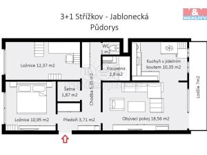 Prodej bytu 3+1, Praha - Střížkov, Jablonecká, 74 m2