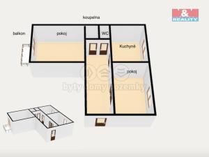 Prodej bytu 2+1, Náchod, Komenského, 57 m2