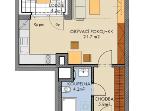 Prodej bytu 1+kk, Praha - Ruzyně, Stočesova, 33 m2