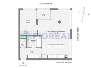 Pronájem bytu 2+kk, Praha - Libeň, Zenklova, 66 m2
