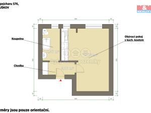 Pronájem bytu 1+kk, Město Touškov, U Špejcharu, 26 m2