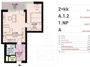 Pronájem bytu 2+kk, Praha - Michle, Hadovitá, 50 m2