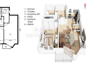 Prodej bytu 2+kk, Praha - Letňany, Bechlínská, 50 m2
