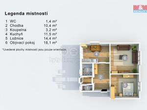 Prodej bytu 2+1, Ústí nad Labem - Všebořice, Hornické domy, 61 m2