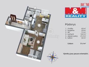 Prodej bytu 1+1, Děčín - Děčín IV-Podmokly, Palackého, 44 m2
