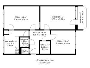 Prodej bytu 3+1, Brno, Loosova, 74 m2