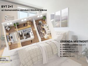 Prodej bytu 2+1, Slavkov u Brna, Komenského náměstí, 50 m2