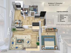 Pronájem bytu 2+1, Chomutov, Jiráskova, 55 m2
