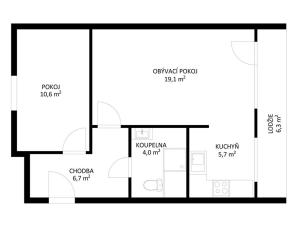 Pronájem bytu 2+kk, Bílina, Bezejmenná, 48 m2