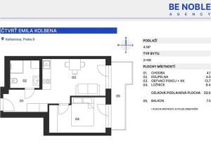 Prodej bytu 2+kk, Praha - Vysočany, Fafkových, 33 m2