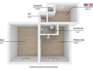 Pronájem bytu 2+kk, Plzeň - Doubravka, Masarykova, 44 m2