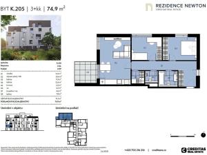 Prodej bytu 3+kk, Praha - Kobylisy, Vršní, 71 m2