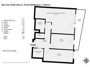 Prodej bytu 3+kk, České Budějovice, Rožnovská, 75 m2