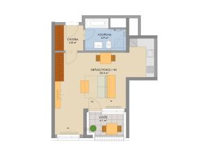 Prodej bytu 1+kk, Praha, Gollové, 41 m2
