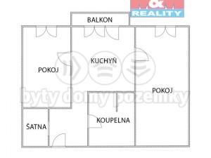Pronájem bytu 2+1, Chomutov, Rooseveltova, 59 m2