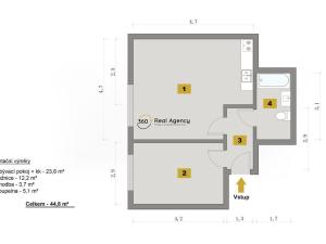 Prodej bytu 2+kk, Praha - Hlubočepy, Geologická, 47 m2
