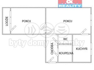 Prodej bytu 2+1, Chomutov, Haškova, 51 m2