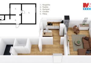 Pronájem bytu 1+1, Skuhrov nad Bělou, 40 m2