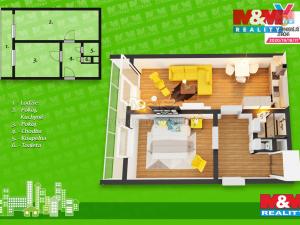 Pronájem bytu 2+kk, České Budějovice - České Budějovice 2, Labská, 39 m2