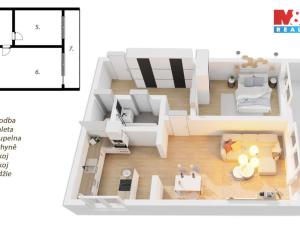 Prodej bytu 2+1, Praha - Uhříněves, Na vysočině, 50 m2