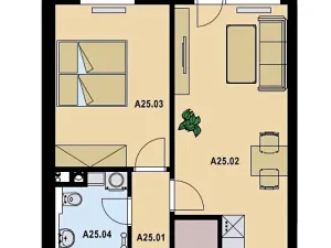 Pronájem bytu 2+kk, Poděbrady, Nerudova, 50 m2