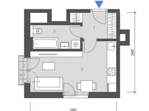Pronájem bytu 1+kk, Praha - Hodkovičky, Šenácká, 30 m2