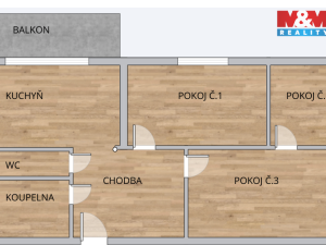 Prodej bytu 3+1, Orlová - Lutyně, Osvobození, 68 m2