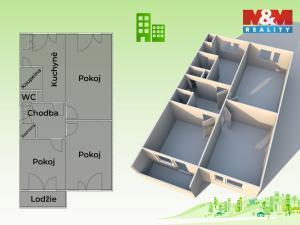 Prodej bytu 3+1, Rožnov pod Radhoštěm, Meziříčská, 76 m2