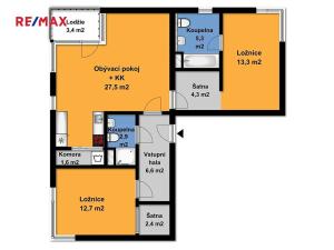 Pronájem bytu 3+kk, Velký Osek, U hřiště, 76 m2