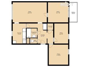 Prodej bytu 4+1, Týn nad Vltavou, Komenského, 74 m2