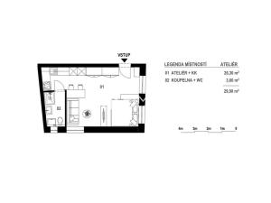 Prodej bytu 1+kk, Židlochovice, Komenského, 30 m2