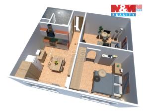 Pronájem bytu 1+1, Žatec, Mládežnická, 39 m2