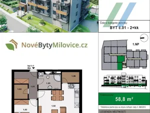 Prodej bytu 2+kk, Milovice, 110 m2