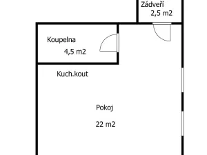 Prodej bytu 1+kk, Kounov, 30 m2