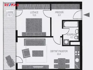 Pronájem bytu 2+kk, Chrudim, Luhanova, 58 m2