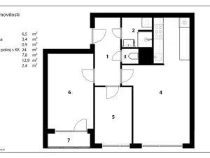 Prodej bytu 3+kk, Praha - Bohnice, Cafourkova, 54 m2