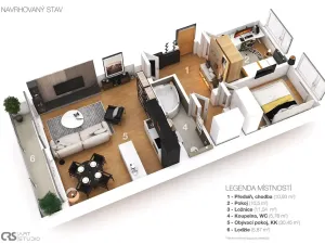 Prodej bytu 3+kk, Praha - Krč, Panuškova, 68 m2