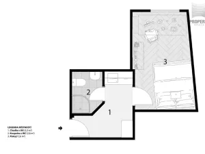 Pronájem bytu 1+kk, Brno, Svatoplukova, 21 m2