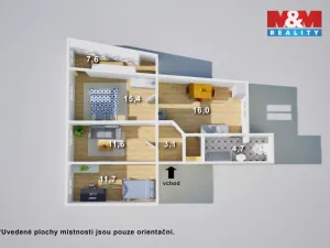 Prodej bytu 3+1, Trmice - Koštov, 67 m2