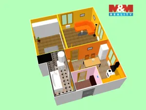 Pronájem bytu 2+kk, Červené Pečky, V Cihelně, 48 m2