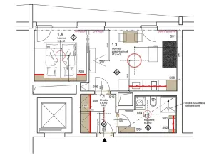 Pronájem bytu 2+kk, Praha - Košíře, Starokošířská, 40 m2