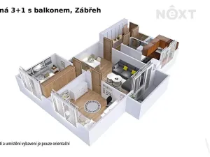 Pronájem bytu 3+1, Zábřeh, Křížkovského, 62 m2