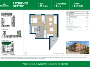 Pronájem bytu 2+kk, Praha - Chodov, Líbalova, 50 m2