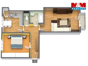 Pronájem bytu 2+1, Sokolov, Svatopluka Čecha, 55 m2