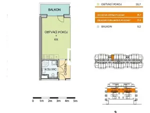 Pronájem bytu 1+kk, Olomouc, Aloise Rašína, 31 m2