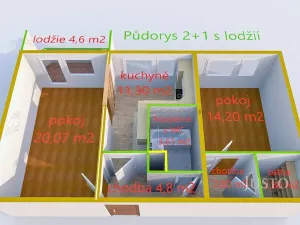 Pronájem bytu 2+1, Uherské Hradiště, Štěpnická, 60 m2