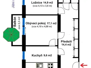 Prodej bytu 2+1, Plzeň, Ořechová, 68 m2