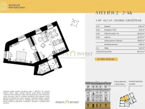 Prodej bytu 2+kk, Praha - Vinohrady, Pod Karlovem, 63 m2