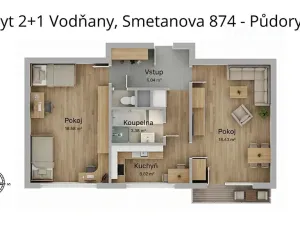 Prodej bytu 2+1, Vodňany, Smetanova, 60 m2